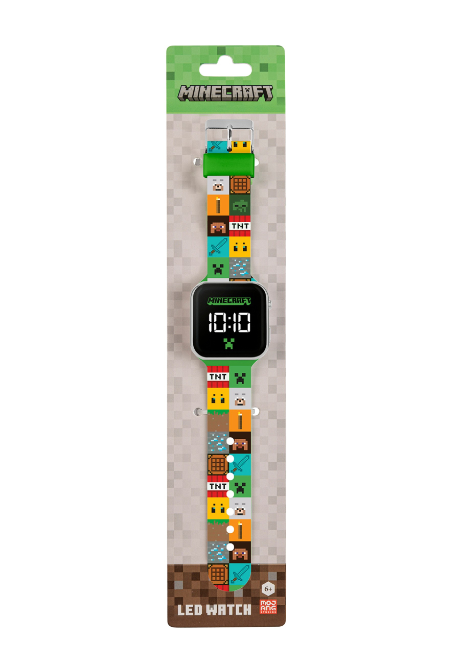 Minecraft Kinder-LED-Digitaluhr mit bunter Silikonarmband