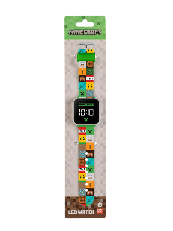 Minecraft Kinder-LED-Digitaluhr mit bunter Silikonarmband