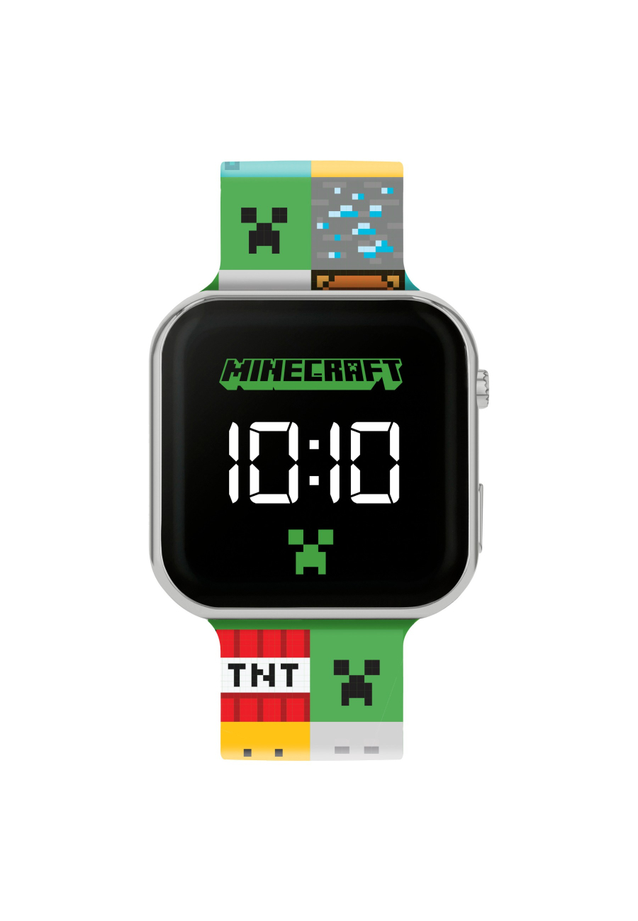 Minecraft Kinder-LED-Digitaluhr mit bunter Silikonarmband