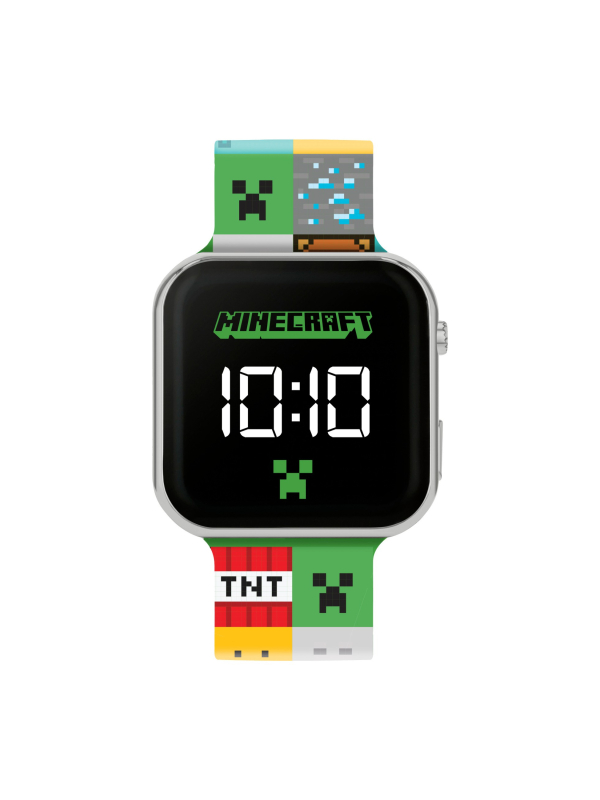 Minecraft Kinder-LED-Digitaluhr mit bunter Silikonarmband