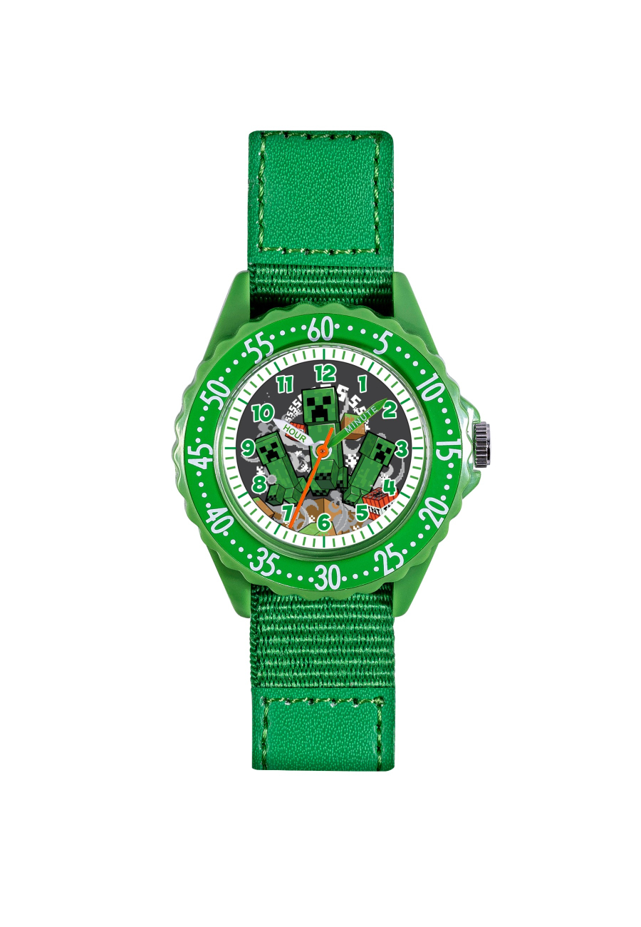 Minecraft "Zeit-Lehrer" Uhr mit Stoffarmband