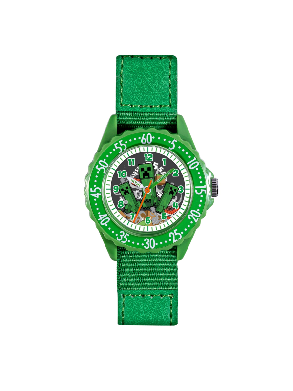 Minecraft "Zeit-Lehrer" Uhr mit Stoffarmband
