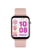 Tikkers Smart Series 13 Smartwatch & Ohrhörer Set (Schwarz/Rosa Silikonarmband)