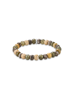 Bracelet avec Perles de Labradorite et Jaspe Crocodile (9 mm)