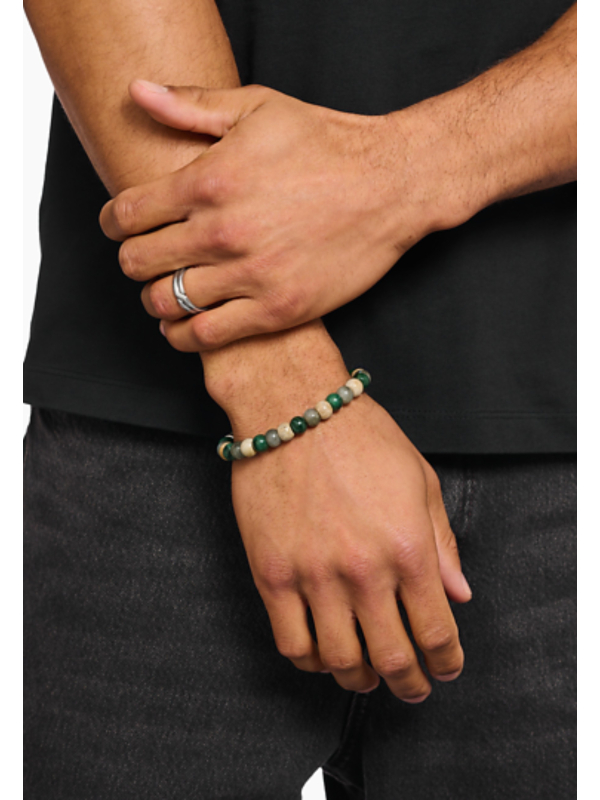Bracelet avec Perles de Jaspe, Jade et Labradorite (9 mm)