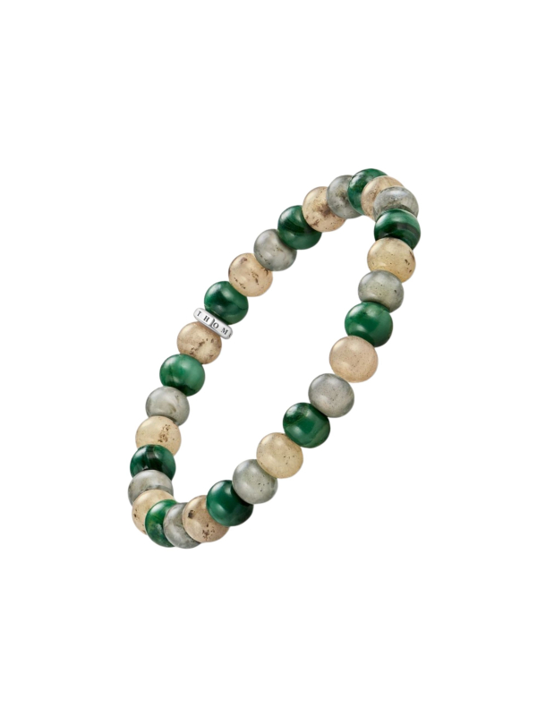 Bracelet avec Perles de Jaspe, Jade et Labradorite (9 mm)