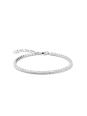 Silver bracelet with white zirconia stones