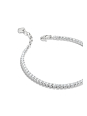 Silver bracelet with white zirconia stones