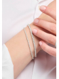 Bracelet en argent avec pierres d'oxyde de zirconium blanc