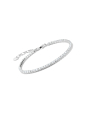 Silver bracelet with white zirconia stones