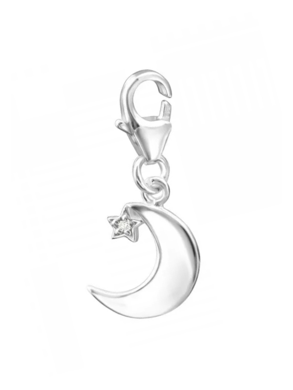 Maxte CH-JB3855 Silberner Halbmond Clip-Anhänger mit… | Diademita