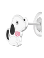 Premium Children's Sterling Silver Dog Ear Studs with Crystal and Epoxy