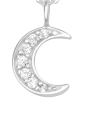 Collier Lune Croissante en Argent pour Enfants avec Zircone Cubique