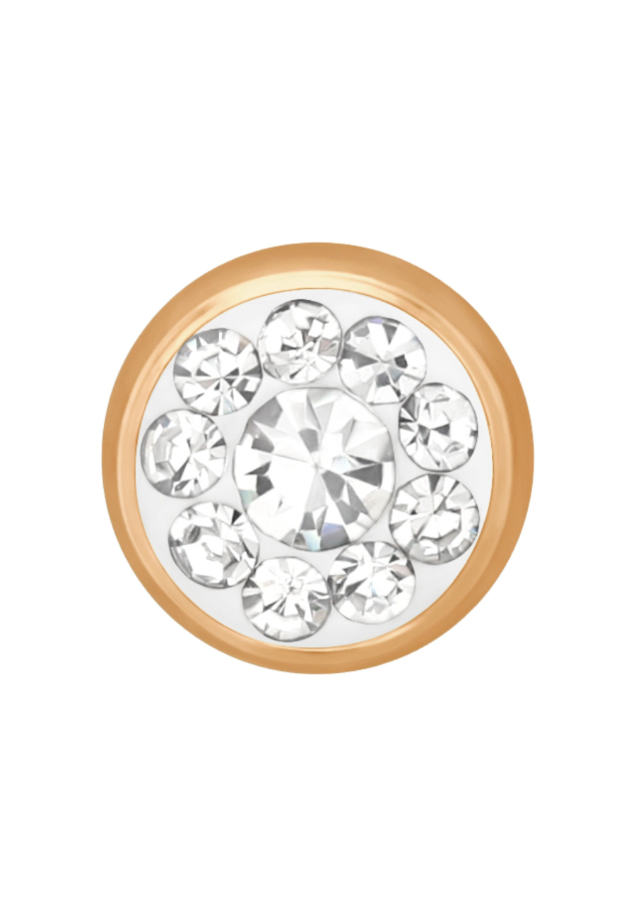 Rose Gold Surgical Steel Round 5mm Ear Studs with Crystal