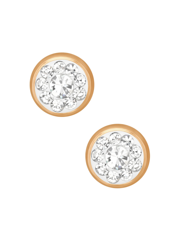 Roségoldene Chirurgenstahl-Ohrstecker Rund 5 mm mit Kristall