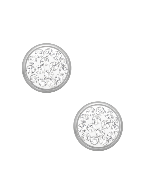 Ohrstecker Rund 6 mm aus Hochglanzpoliertem Chirurgenstahl mit Kristall