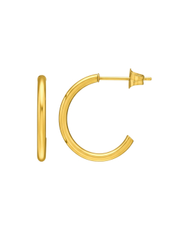 20mm Half Hoop Stainless Steel Gold Color Ear Studs – Gold