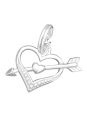 Silberner Herz- und Pfeil-Charm mit Spaltring