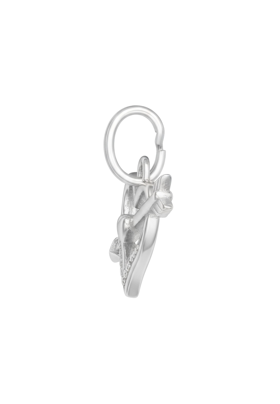 Silberner Herz- und Pfeil-Charm mit Spaltring