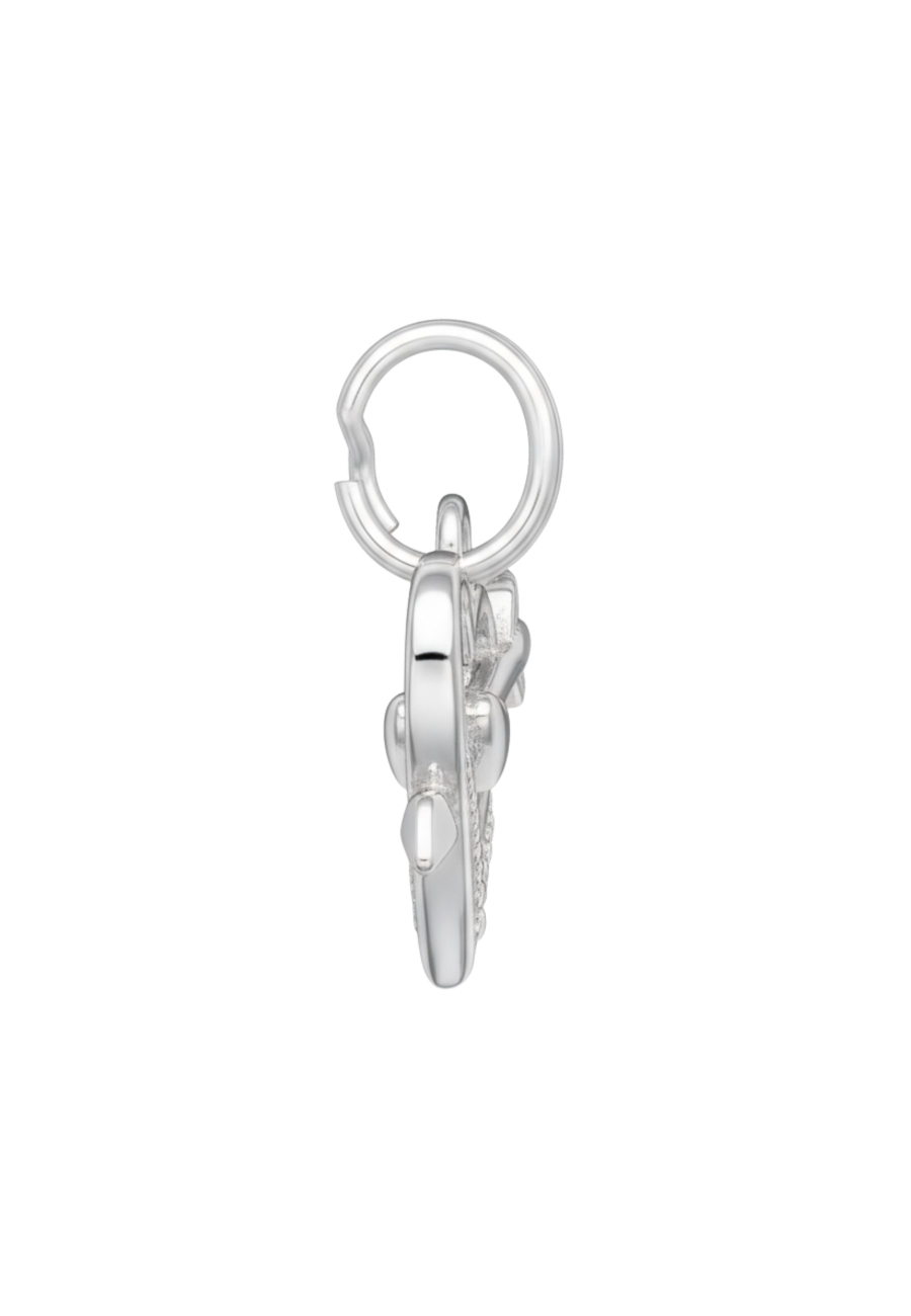 Silberner Herz- und Pfeil-Charm mit Spaltring