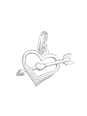 Silver Heart and Arrow Charm with Split Ring