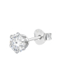 Puces d'Oreilles Rondes 5 mm en Argent avec Cristaux