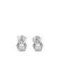 Silver Round 5mm Ear Studs with Crystals
