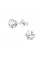 Puces d'Oreilles Rondes 5 mm en Argent avec Cristaux