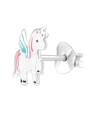 Puces d'Oreilles Licorne pour Enfants en Argent Sterling avec Émail (or Résine Époxy)