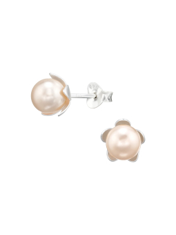 Maxte ES-APS4937-PSW6 Silberne Blumen-Ohrstecker mit… | Diademita