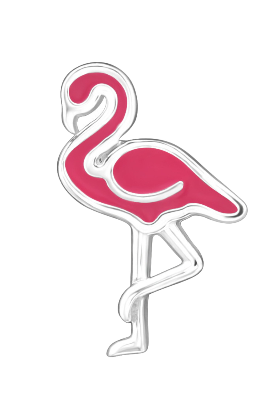 Premium Kinder-Ohrstecker Flamingo aus Sterling Silber mit Epoxidharz