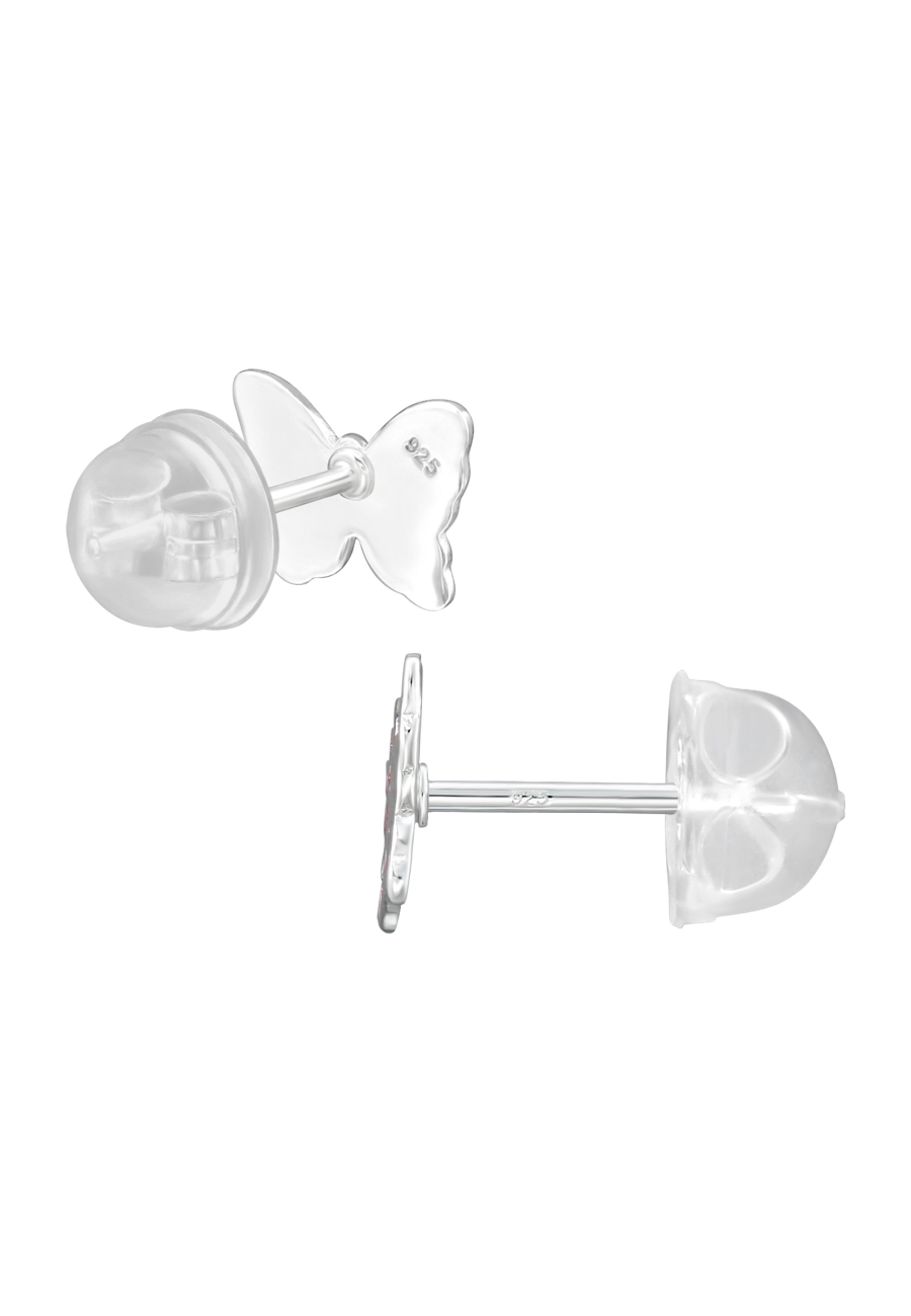 Puces d'Oreilles Papillon Premium pour Enfants en Argent Sterling avec Émail (or Résine Époxy)