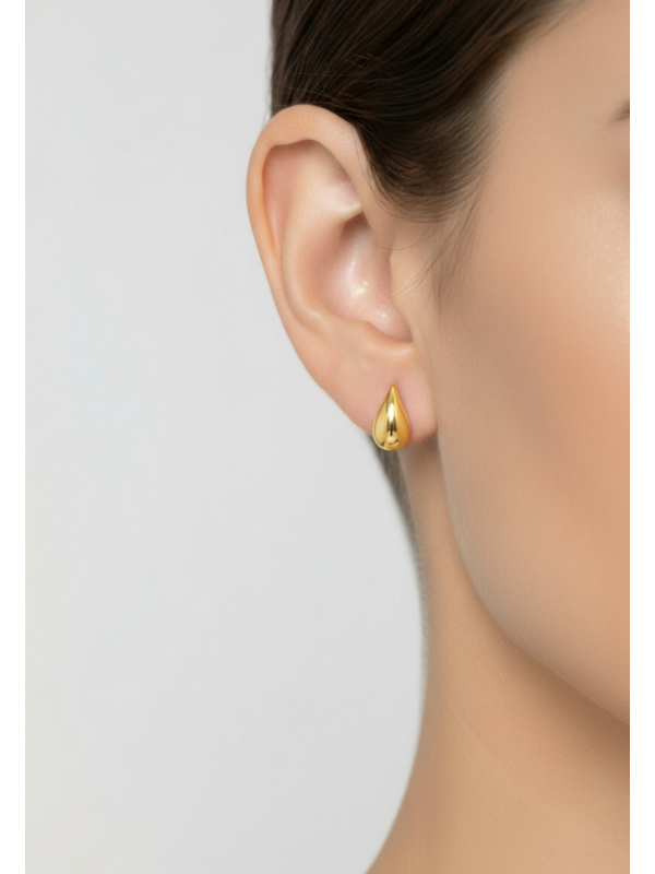 Puces d'Oreilles Goutte d'Eau en Argent Sterling Plaqué Or  Export to Sheets