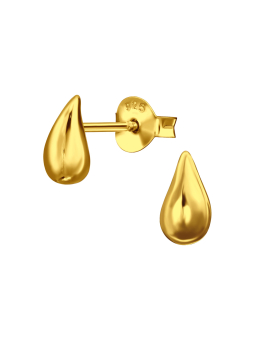 Druppelvormige Oorstekers van Sterling Zilver Goudkleurig – Goud