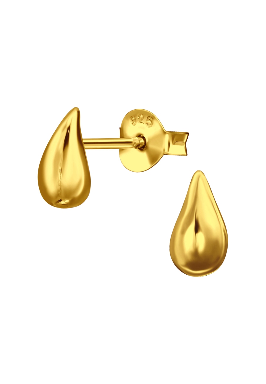 Puces d'Oreilles Goutte d'Eau en Argent Sterling Plaqué Or  Export to Sheets