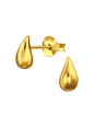 Puces d'Oreilles Goutte d'Eau en Argent Sterling Plaqué Or  Export to Sheets