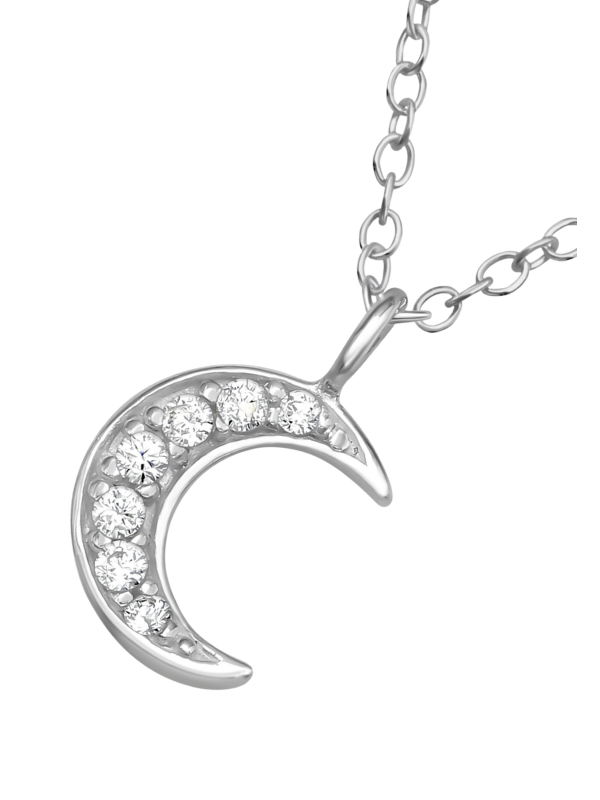 Maxte FORZ25-TOP-JB6546-RP Zilveren Maan Ketting met… | Diademita