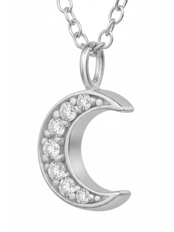 Maxte FORZ25-TOP-JB6546-RP Zilveren Maan Ketting met… | Diademita