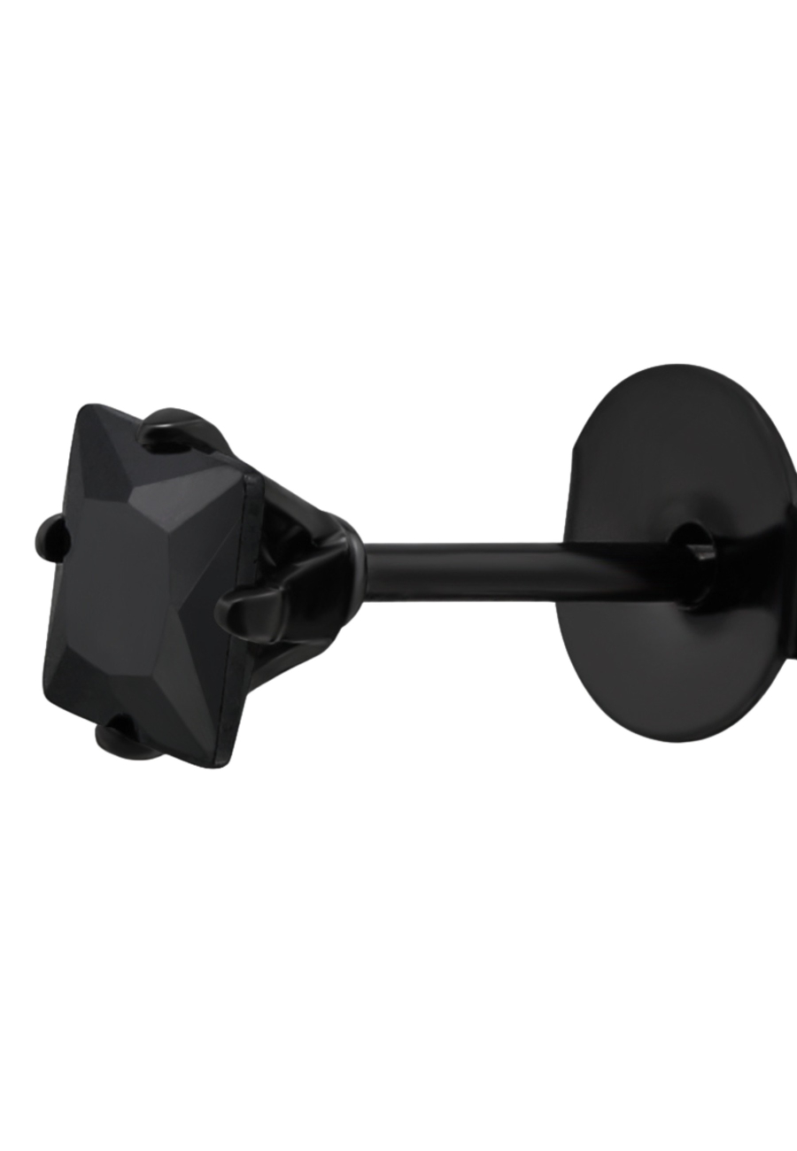 Quadratische 4 mm Ohrstecker aus Edelstahl mit Zirkonia