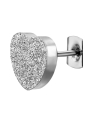 Maxte SES-1163-SS Textured Heart Stainless Steel Ear Studs | Diademita