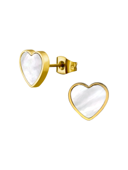 Maxte SES-1168-GD Heart Stainless Steel Ear Studs with… | Diademita