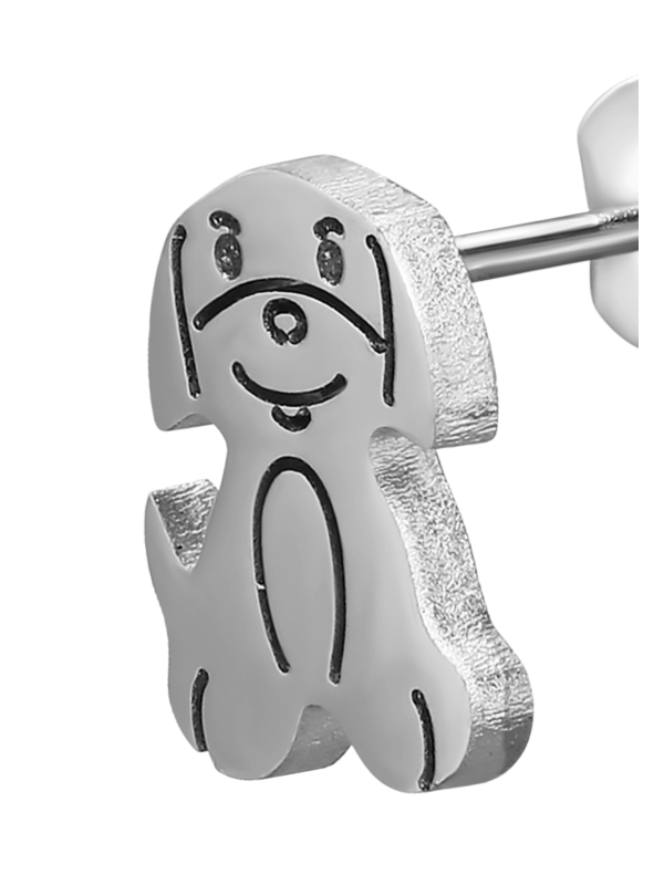 Maxte SES-1269-SS Puppy Dog Stainless Steel Ear Studs | Diademita