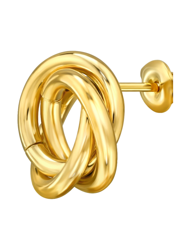 Maxte SES-1331-GD Twisted Stainless Steel Ear Studs | Diademita