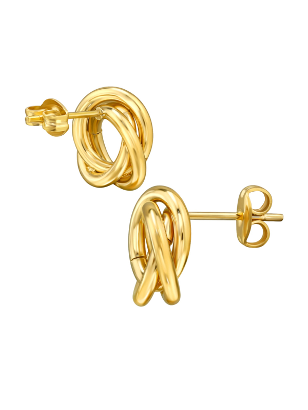 Maxte SES-1331-GD Twisted Stainless Steel Ear Studs | Diademita