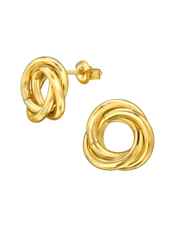 Twisted Stainless Steel Ear Studs – Gold