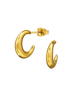 Half Hoop Stainless Steel Ear Studs – Gold