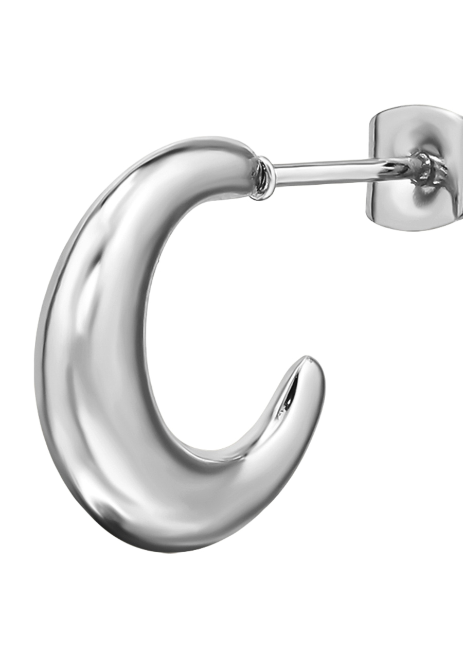 Maxte SES-1357-SS Half Hoop Stainless Steel Ear Studs | Diademita