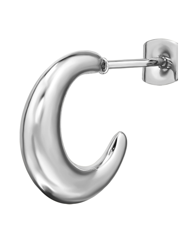 Maxte SES-1357-SS Puces d'Oreilles Demi-Créoles en Acier… | Diademita