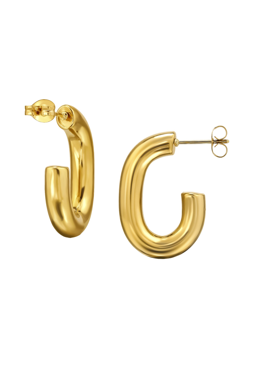 Maxte SES-1358-GD Cleo-Creolen-Ohrstecker aus Edelstahl | Diademita