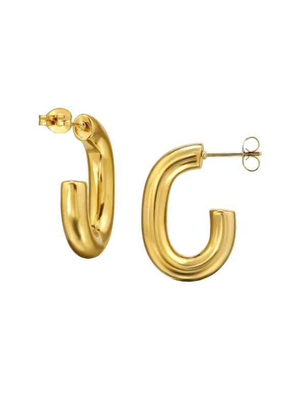Maxte SES-1358-GD Cleo-Creolen-Ohrstecker aus Edelstahl | Diademita